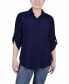 ფოტო #1 პროდუქტის Petite 3/4 Sleeve Crepon Blouse