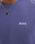 Boss Bodywear waffle co-ord t-shirt in navy