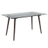 Фото #2 товара Meriden 31.5" X 55" Rectangular Solid Espresso Wood Table With Clear Glass Top