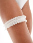 South Beach bridal ruffle pearl garter