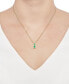 Фото #2 товара Macy's emerald (1/2 ct. t.w.) & Diamond (1/6 ct. t.w.) Halo 18" Pendant Necklace in 14k Gold