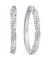 ფოტო #1 პროდუქტის Clear Crystal Twist Diamond Cut Hinged Hoop Earring