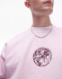 Фото #1 товара Topman oversized fit sweatshirt with zodiac print in washed pink