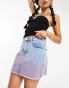 Aape By A Bathing Ape dyed frayed denim mini skirt in blue