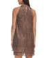 Фото #2 товара Women's Metallic Crinkle Halter Float Dress