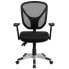 Фото #3 товара Mid-Back Black Mesh Multifunction Swivel Task Chair With Adjustable Arms