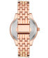 Women's Rose Gold-Tone Mixed Metal with Blush Enamel Link Bracelet Watch, 32mm