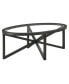 Фото #1 товара Modern Tempered Glass Coffee Table with Wood Base