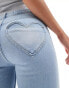 Miss Selfridge Petite heart pocket flare jean in bleach wash Bleichwaschung, W26 L28 - фото #3