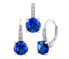 Bellino Silver Synthetic Spinel Jewelry Set - Earrings and Pendant LPS1274SBSP