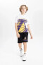 Erkek Çocuk NBA Los Angeles Lakers Oversize Fit Bisiklet Yaka Kısa Kollu Tişört C0388A824SM