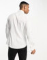 Фото #2 товара ASOS DESIGN easy iron slim sateen formal dress shirt with bib in white