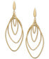 ფოტო #3 პროდუქტის Polished & Textured Interlocking Navette Orbital Drop Earrings in 14k Gold