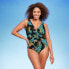 Фото #2 товара Women's UPF 50 V-Neck Ruched One Piece Swimsuit - Shape + Style by Aqua Green