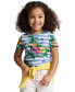 ფოტო #4 პროდუქტის Toddler and Little Girls Striped Floral Cotton Jersey T-shirt