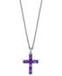 Фото #1 товара EFFY Collection eFFY® Amethyst Cross 18" Pendant Necklace (5 ct. t.w.) in Sterling Silver