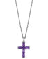 ფოტო #1 პროდუქტის EFFY® Amethyst Cross 18" Pendant Necklace (5 ct. t.w.) in Sterling Silver