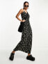 Фото #7 товара Motel buttercup print maxi cami dress in black