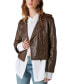 ფოტო #1 პროდუქტის Women's Classic Leather Moto Jacket