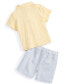 ფოტო #2 პროდუქტის Baby Boys Collared Shirt and Seersucker Shorts, 2 Piece Set, Created for Macy's