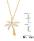 Фото #2 товара Macy's diamond Accent Palm Tree Pendant 18" Necklace in Gold Plate