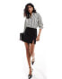 Vero Moda Aware yarn dyed striped oversized shirt in black and white