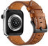 Фото #1 товара Ремешок для часов 4wrist Кожаный с белой отстрочкой для Apple Watch - бурый 42/44/45 мм