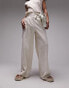 Фото #2 товара Topshop co-ord linen-blend wide leg trouser in oatmeal