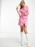 Фото #4 товара Morgan tweed asymmetric button detail mini skirt co-ord in pink