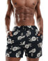 Hollister 5inch floral print swim shorts in black