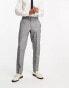 French Connection prince of wales check suit trouser in mid grey