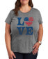 ფოტო #1 პროდუქტის Trendy Plus Size Love Americana Graphic T-shirt