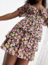 Фото #3 товара Miss Selfridge chiffon tiered mini dress in floral