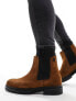 Фото #1 товара Tommy Hilfiger casual cleated suede chelsea boots in tan