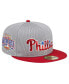 ფოტო #1 პროდუქტის Men's Gray Philadelphia Phillies Pivot Mesh 59FIFTY Fitted Hat