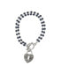 ფოტო #1 პროდუქტის Crystal Blue Toggle Heart Charm Bracelet