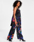 Фото #3 товара Women's Printed Wide-Leg Satin Pants, Created for Macy's