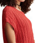 Фото #3 товара Свитер Lucky Brand женский с короткими рукавами из хлопка с косамиBaby Cable-Knit