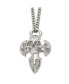 ფოტო #1 პროდუქტის Polished Cross with Skull Pendant on a Curb Chain Necklace