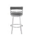 Фото #9 товара Madrid 26" Counter Height Swivel Gray Artificial leather and Brushed Stainless Steel Bar Stool