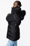 Semi-long puffer down jacket with hood