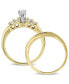 ფოტო #3 პროდუქტის Certified Diamond (1/2 ct. t.w.) Marquise and Princess-Shape Bridal Set in 14k Yellow Gold