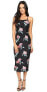 Фото #1 товара Stone Cold Fox 237590 Womens Camellia Midi Sheath Dress Black Peony Size 0