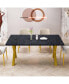 Фото #4 товара 70.87" Modern Square Dining Table With Printed Marble Tabletop+ X-Shaped Table Leg