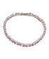 Pink Sapphire & Lab-Grown White Sapphire Oval-cut Tennis Bracelet in Sterling Silver