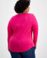 Plus Size Long-Sleeve Top, Created for Macy's