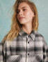 Miss Selfridge oversized check shacket in mono