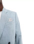 Ben Sherman double breasted suit jacket in light blue