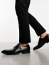 Фото #8 товара ASOS DESIGN monk shoes in black faux leather with emboss panel