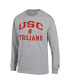 Фото #3 товара Men's Heather Gray USC Trojans High Motor Long Sleeve T-shirt